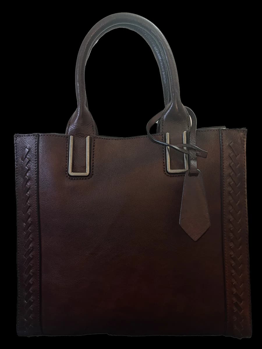 수제 통가죽 사각 토트백